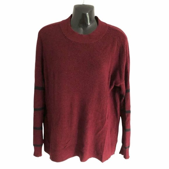 AMERICA EAGLE JEGGING  FIT tunic sweater. Wine colour, navy detail crew neck - Picture 1 of 7